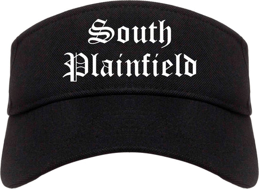 South Plainfield New Jersey NJ Old English Mens Visor Cap Hat Black
