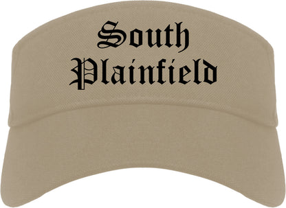 South Plainfield New Jersey NJ Old English Mens Visor Cap Hat Khaki