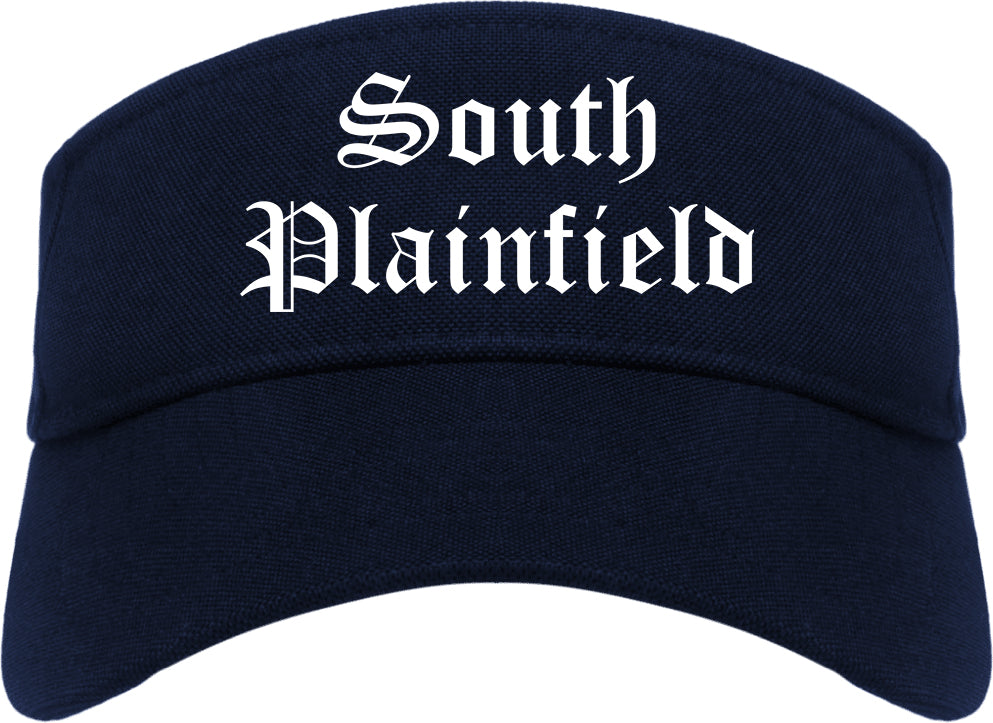 South Plainfield New Jersey NJ Old English Mens Visor Cap Hat Navy Blue