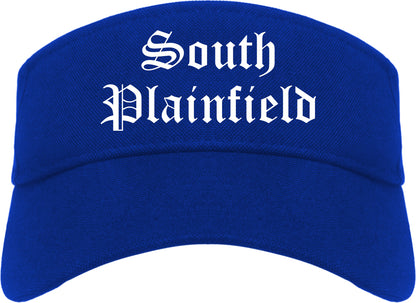 South Plainfield New Jersey NJ Old English Mens Visor Cap Hat Royal Blue