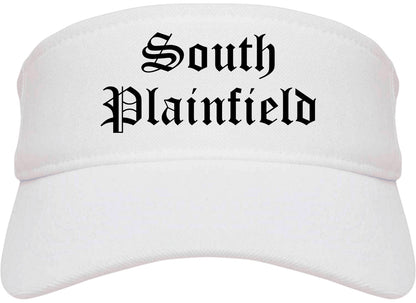 South Plainfield New Jersey NJ Old English Mens Visor Cap Hat White