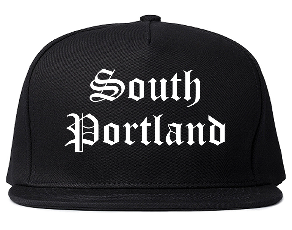 South Portland Maine ME Old English Mens Snapback Hat Black