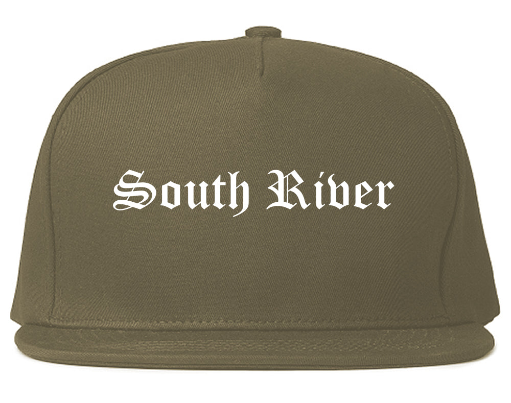 South River New Jersey NJ Old English Mens Snapback Hat Grey