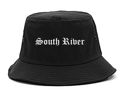 South River New Jersey NJ Old English Mens Bucket Hat Black