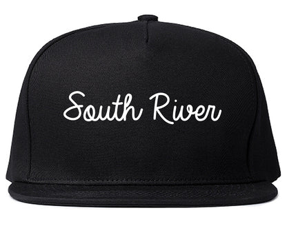 South River New Jersey NJ Script Mens Snapback Hat Black