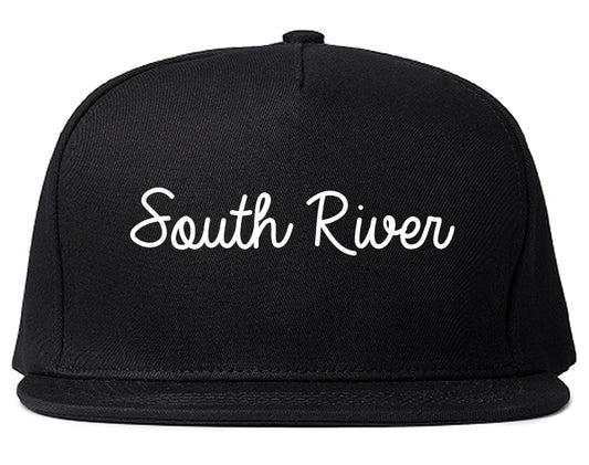 South River New Jersey NJ Script Mens Snapback Hat Black