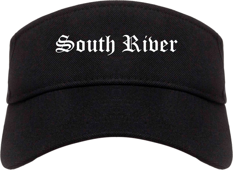 South River New Jersey NJ Old English Mens Visor Cap Hat Black