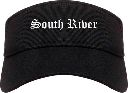 South River New Jersey NJ Old English Mens Visor Cap Hat Black