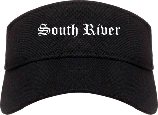 South River New Jersey NJ Old English Mens Visor Cap Hat Black
