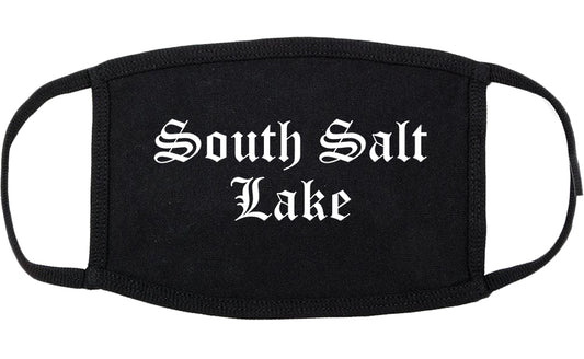 South Salt Lake Utah UT Old English Cotton Face Mask Black