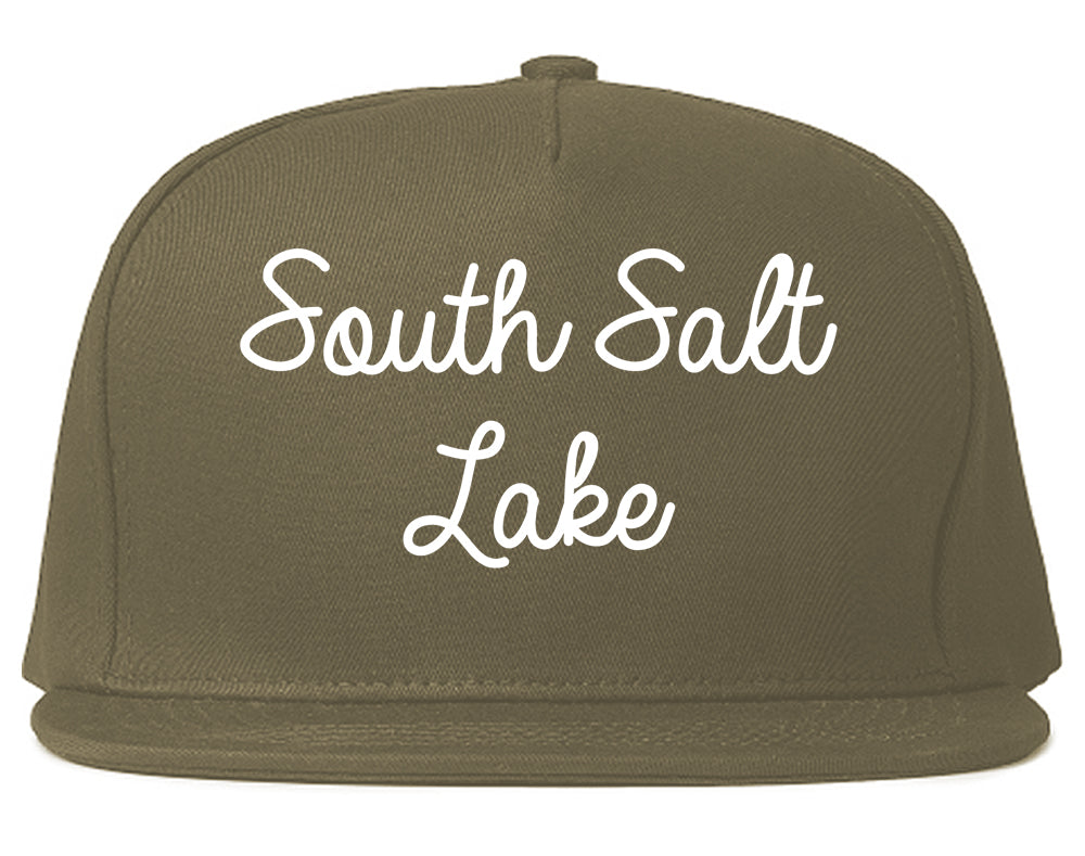 South Salt Lake Utah UT Script Mens Snapback Hat Grey