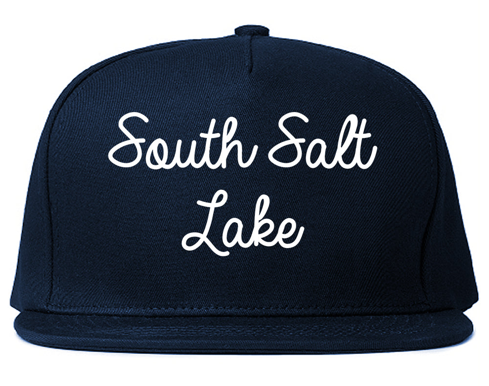 South Salt Lake Utah UT Script Mens Snapback Hat Navy Blue