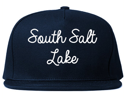 South Salt Lake Utah UT Script Mens Snapback Hat Navy Blue
