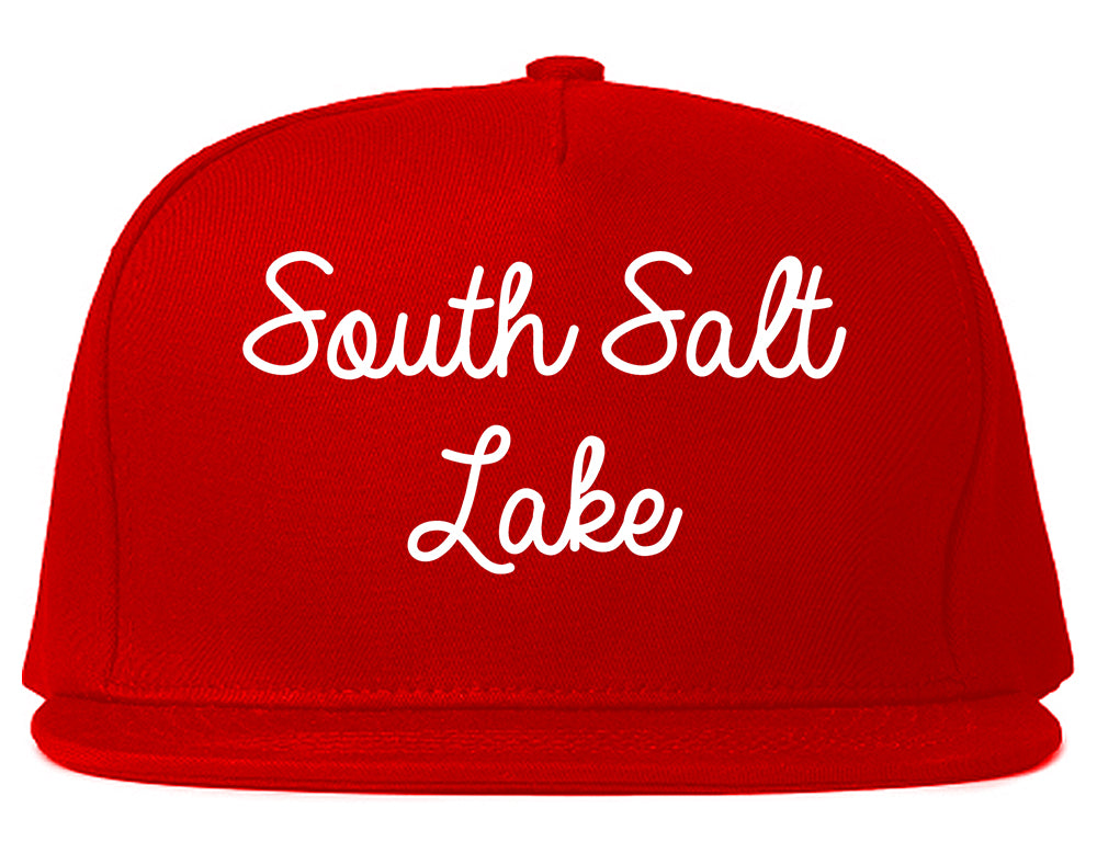 South Salt Lake Utah UT Script Mens Snapback Hat Red