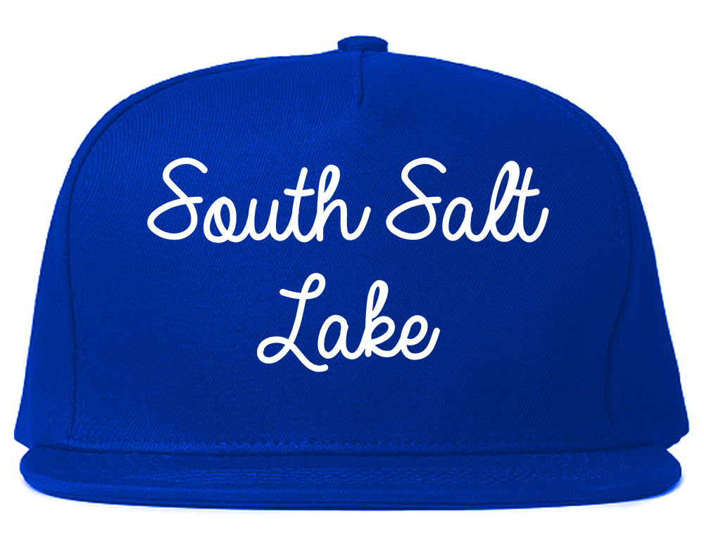 South Salt Lake Utah UT Script Mens Snapback Hat Royal Blue