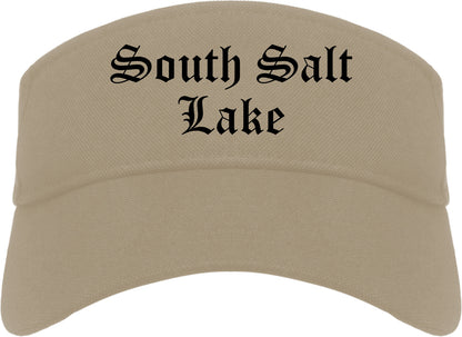 South Salt Lake Utah UT Old English Mens Visor Cap Hat Khaki