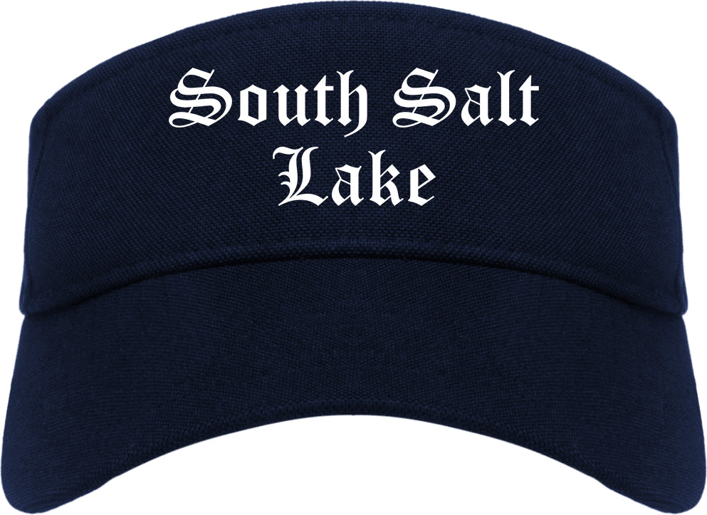 South Salt Lake Utah UT Old English Mens Visor Cap Hat Navy Blue