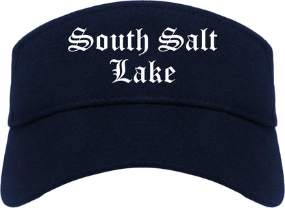 South Salt Lake Utah UT Old English Mens Visor Cap Hat Navy Blue
