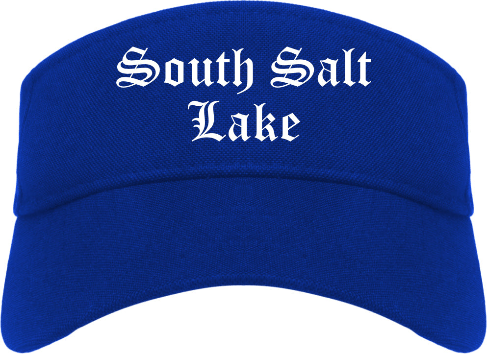 South Salt Lake Utah UT Old English Mens Visor Cap Hat Royal Blue
