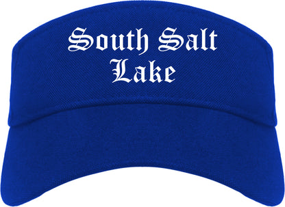 South Salt Lake Utah UT Old English Mens Visor Cap Hat Royal Blue