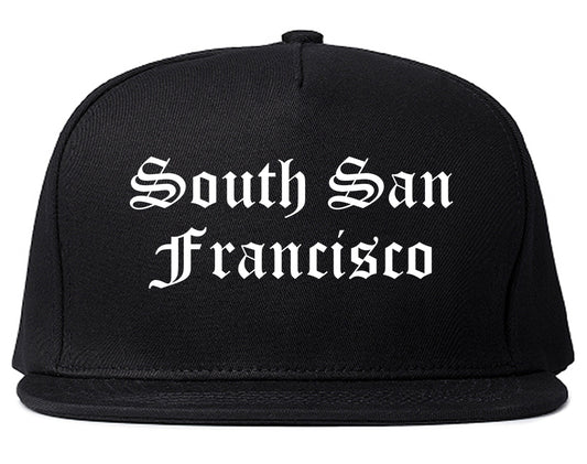 South San Francisco California CA Old English Mens Snapback Hat Black