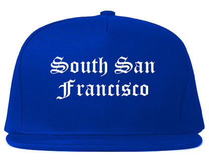 South San Francisco California CA Old English Mens Snapback Hat Royal Blue