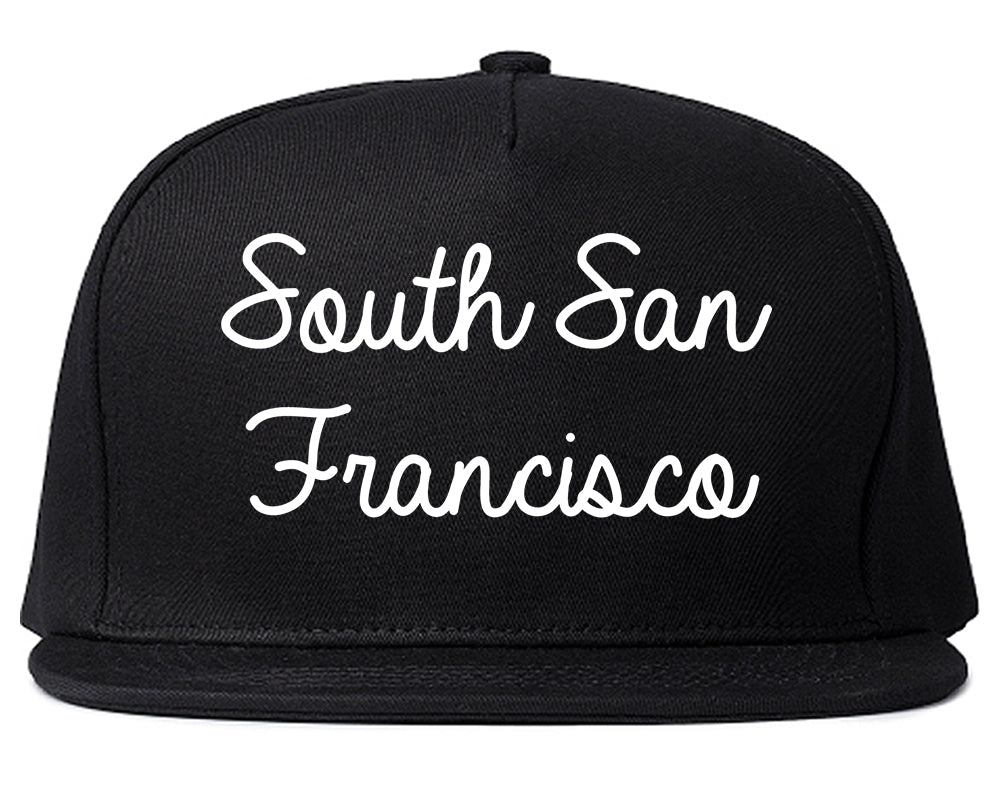 South San Francisco California CA Script Mens Snapback Hat Black