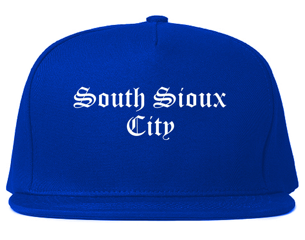 South Sioux City Nebraska NE Old English Mens Snapback Hat Royal Blue