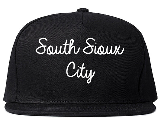 South Sioux City Nebraska NE Script Mens Snapback Hat Black