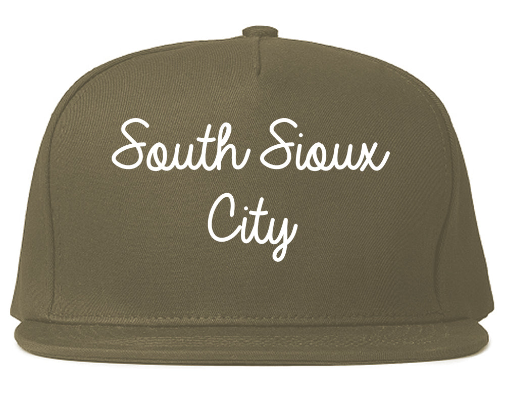 South Sioux City Nebraska NE Script Mens Snapback Hat Grey