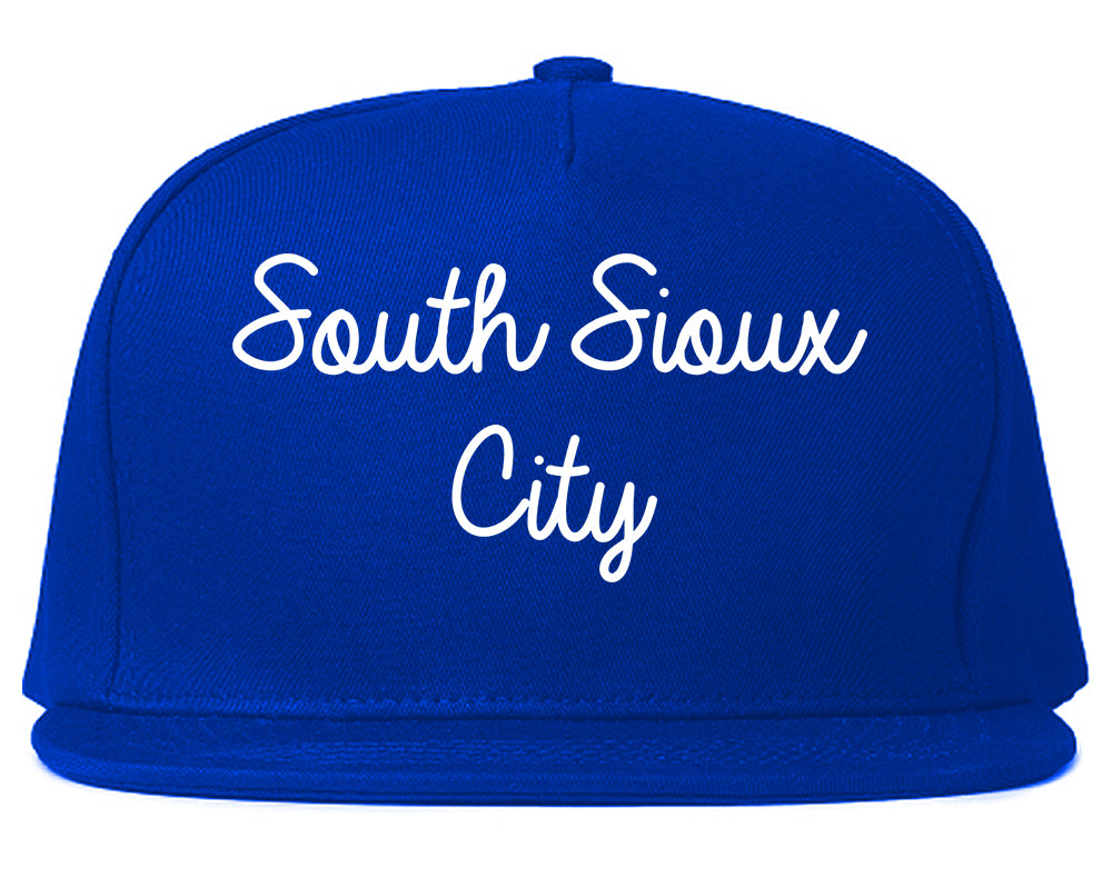 South Sioux City Nebraska NE Script Mens Snapback Hat Royal Blue