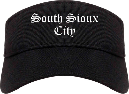 South Sioux City Nebraska NE Old English Mens Visor Cap Hat Black