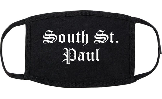 South St. Paul Minnesota MN Old English Cotton Face Mask Black