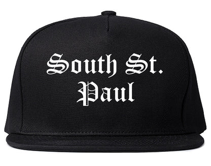 South St. Paul Minnesota MN Old English Mens Snapback Hat Black