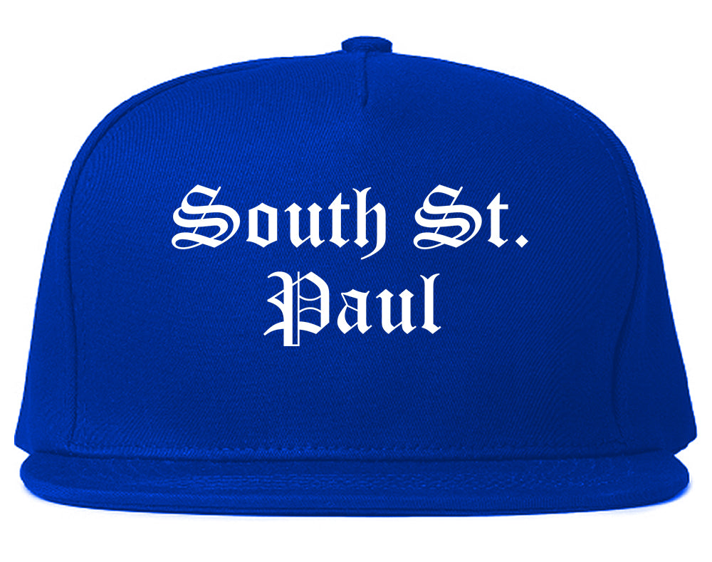 South St. Paul Minnesota MN Old English Mens Snapback Hat Royal Blue