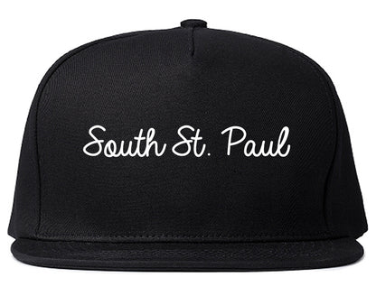 South St. Paul Minnesota MN Script Mens Snapback Hat Black