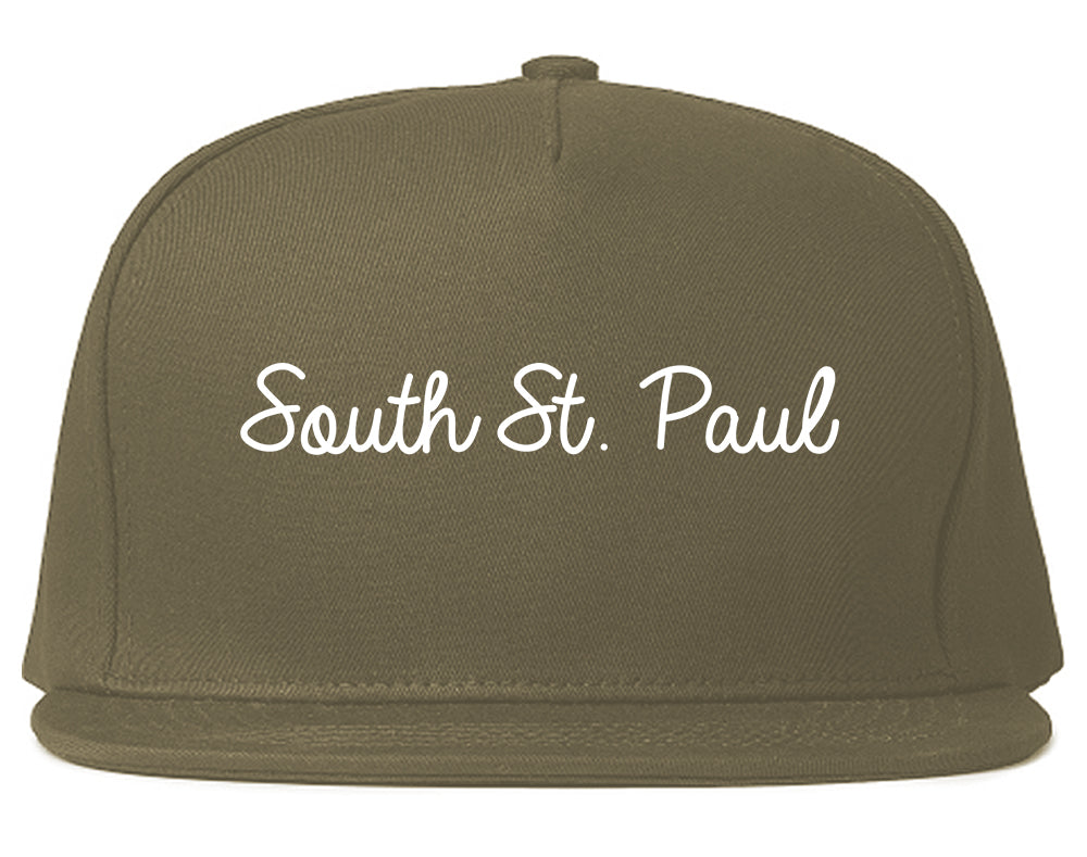 South St. Paul Minnesota MN Script Mens Snapback Hat Grey