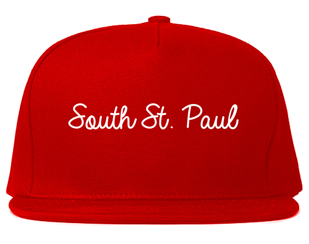 South St. Paul Minnesota MN Script Mens Snapback Hat Red