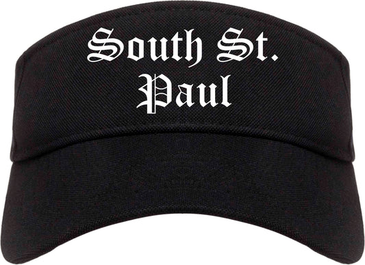 South St. Paul Minnesota MN Old English Mens Visor Cap Hat Black