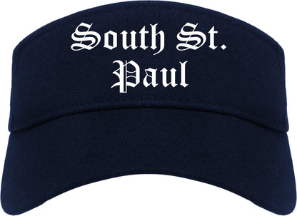 South St. Paul Minnesota MN Old English Mens Visor Cap Hat Navy Blue
