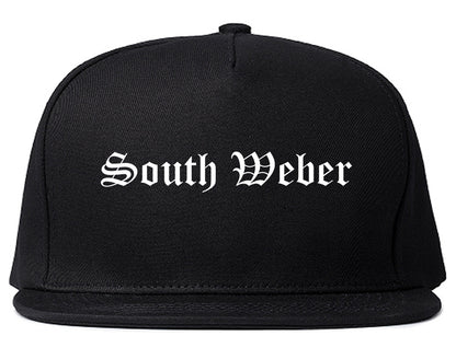 South Weber Utah UT Old English Mens Snapback Hat Black