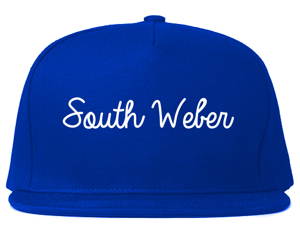 South Weber Utah UT Script Mens Snapback Hat Royal Blue