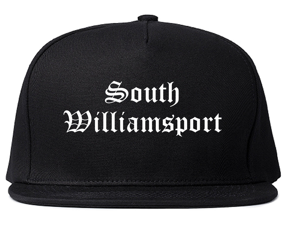 South Williamsport Pennsylvania PA Old English Mens Snapback Hat Black