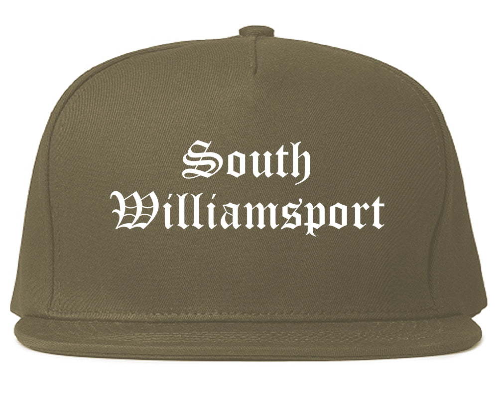 South Williamsport Pennsylvania PA Old English Mens Snapback Hat Grey