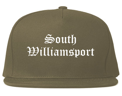 South Williamsport Pennsylvania PA Old English Mens Snapback Hat Grey