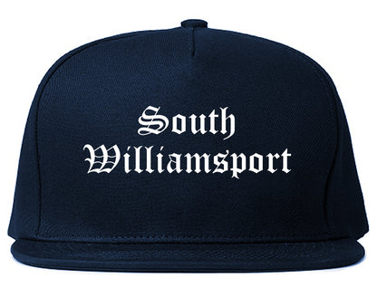 South Williamsport Pennsylvania PA Old English Mens Snapback Hat Navy Blue