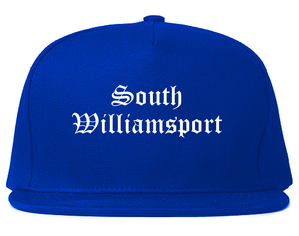 South Williamsport Pennsylvania PA Old English Mens Snapback Hat Royal Blue