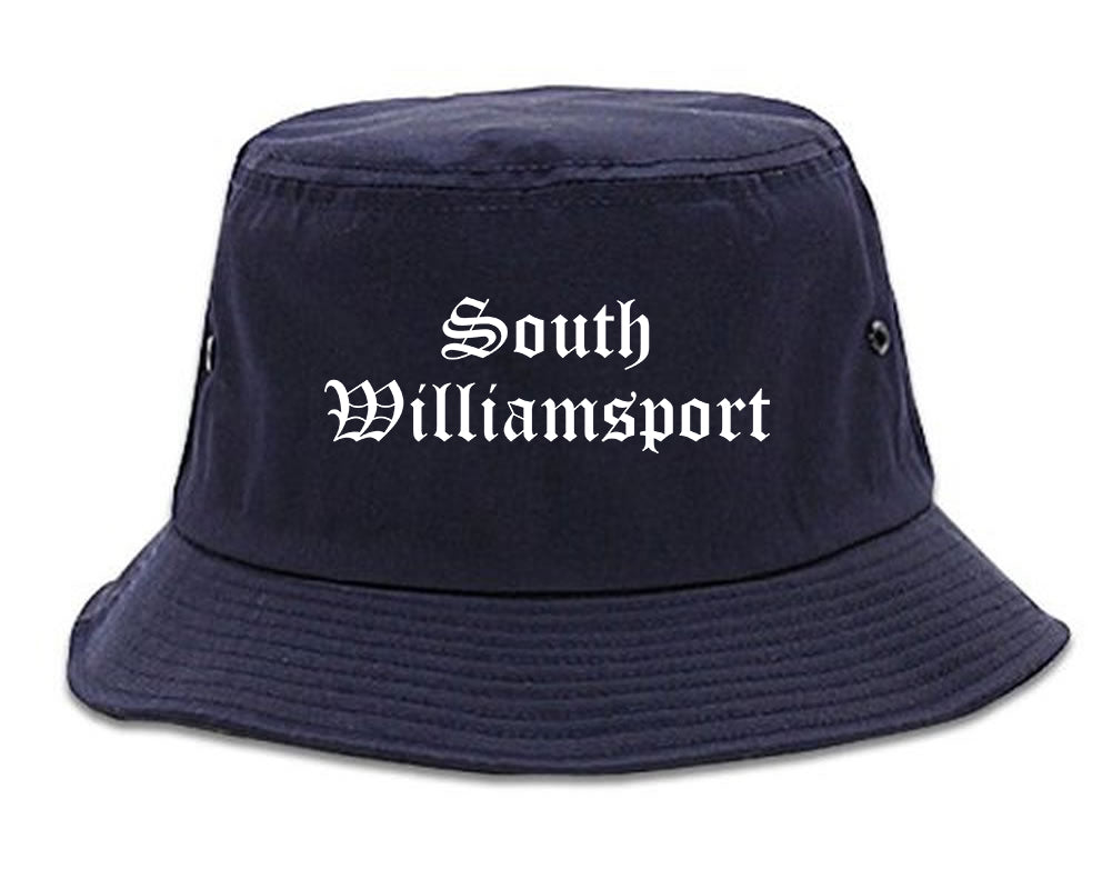 South Williamsport Pennsylvania PA Old English Mens Bucket Hat Navy Blue