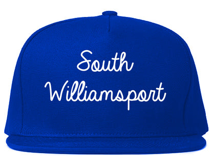 South Williamsport Pennsylvania PA Script Mens Snapback Hat Royal Blue