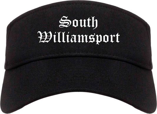 South Williamsport Pennsylvania PA Old English Mens Visor Cap Hat Black